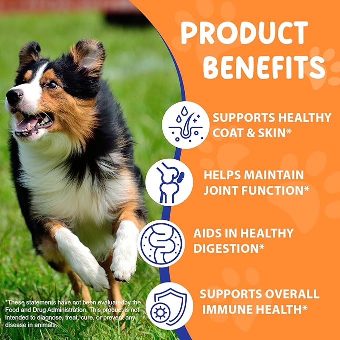 Collagen for Dogs 60ml, Liquid Dog Collagen Drops, Liquid Collagens for Dogs Joints, Skin & Coat, Support Dog Itchy Skin Relief & Digestive Health, Pet Supplement with Biotin,MSM&Ginger, Bacon Flavor