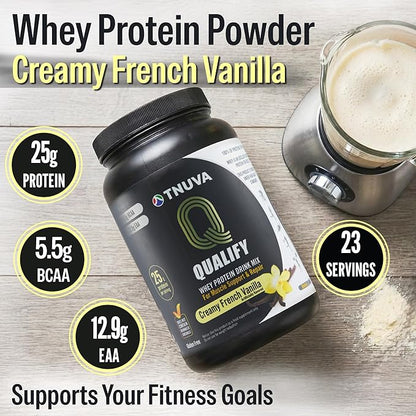 French Vanilla Protein Powder. 25g Protein Shake for Post Workout Recovery, Smoothie & Baking. Gluten & Sugar Free, Highly Kosher, Amino Acids (5.5g BCAA, 2.7g Leucine), 1.65lbs, 23 Servings