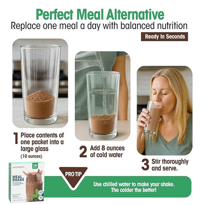 WonderSlim Meal Replacement Shake, CocoMint Cream, 15g Protein, 24 Vitamins & Minerals, Gluten Free (7ct)