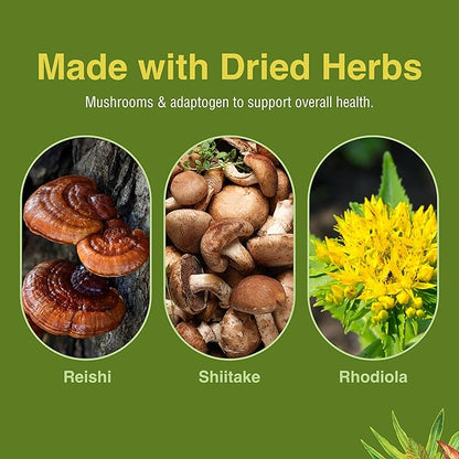 Herbs Etc. Deep Health - Daily Use Adaptogen Supplement - Aids Immune Health & Energy - with Reishi Mushroom - 120 Softgels (120 Servings)