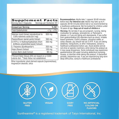 Nature's Way Revitalizing Sleep Formula, Promotes Restful Slumber*, With L-Theanine, Valerian Root Extract, and 5-HTP, 90 Capsules (Packaging May Vary)