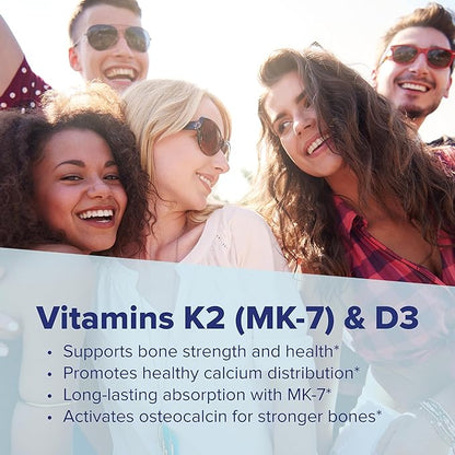 Superior Source K2 (MK-7) 100 mcg, with D3 (5,000 IU) Supplement, Quick Dissolve MicroLingual Tablets, 60 Count, Strengthen Bones, Cardiovascular & Immune System Support, Non-GMO