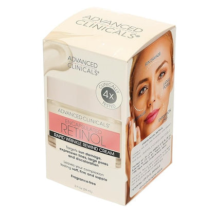 Advanced Clinicals Retinol Cream Face Moisturizer | Encapsulated Retinol Lotion For Face With Ferulic Acid + Vitamin E To Soften Appearance Of Crepey Skin & Look of Fine Lines & Wrinkles, 2.5 Fl Oz
