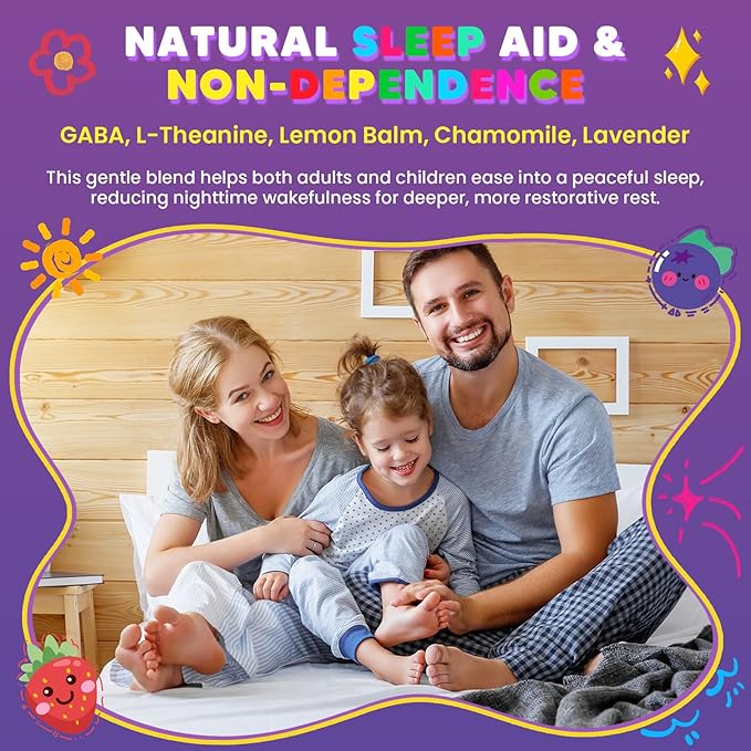 (2 Pack) Magnesium Glycinate Gummies for Kids & Adults, Sugar Free Magnesium Glycinate 400/200mg Supplement with Chamomile, Lavender, L-Theanine & GABA, B6, D3 & K2 for Relax, Brain, Immune Support