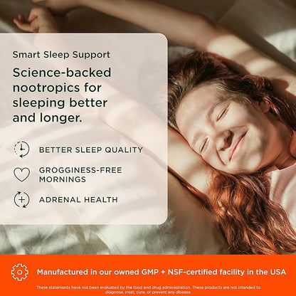 Genius Sleep AID - Smart Sleeping Pills Supplement - Relaxation Enhancer and Mood Support w/Inositol, L-Theanine & Glycine - 40 Capsules