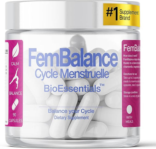 FemBalance® – Women’s Hormone Balance Supplement for PMS Support & Menstrual Cramp Relief - Ashwagandha, Magnesium & Chamomile for Hormonal Balance, Mood & Energy – 90 Vegan Capsules
