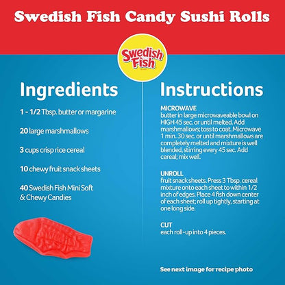 SWEDISH FISH Mini Soft & Chewy Gummy Candy, Family Size, Bulk Candy, 1.8 lb