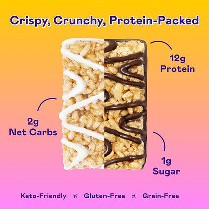 Magic Spoon Treats - 16 Gluten Free Protein Bars: 8 Chocolate Peanut Butter & 8 Marshmallow - High Protein Gluten Free Snack - Sugar & Grain Free Protein Cereal Bar - Low Carb & Keto Friendly