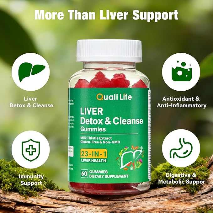 Liver Detox Gummies for Cleanse & Repair - 2000mg Milk Thistle, Turmeric, Dandelion Root & Artichoke for Liver Support, Digestion, Metabolism & Antioxidant - Mixed Fruit Flavor, 60 Gummies (2)