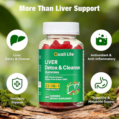 Liver Detox Gummies for Cleanse & Repair - 2000mg Milk Thistle, Turmeric, Dandelion Root & Artichoke for Liver Support, Digestion, Metabolism & Antioxidant - Mixed Fruit Flavor, 60 Gummies (2)