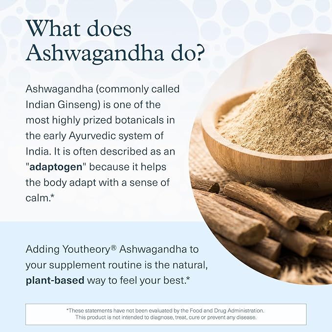 Youtheory Ashwagandha - Vegetarian Energy & Stress Support Supplement with Organic KSM-66 & Ginger Extract - Cane Sugar-Mixed Berry, 60 Gummies (20 Day Supply)