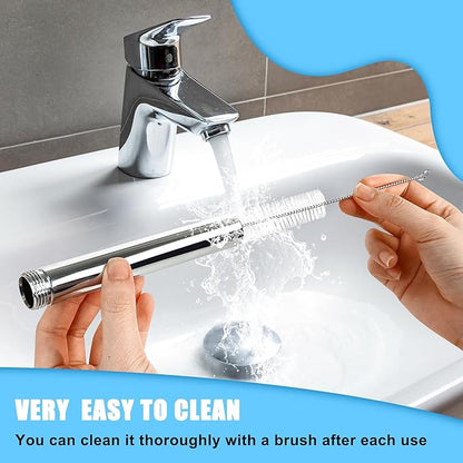 Shower Cleaner Enema Douche System, Handheld Anal Douche Attachments Kits, Rinse Vaginal with 4 Aluminum Shower Heads, Douche for Men Women with Velvet Bag + Cleaning Brush - Intimate Cleaner Kit