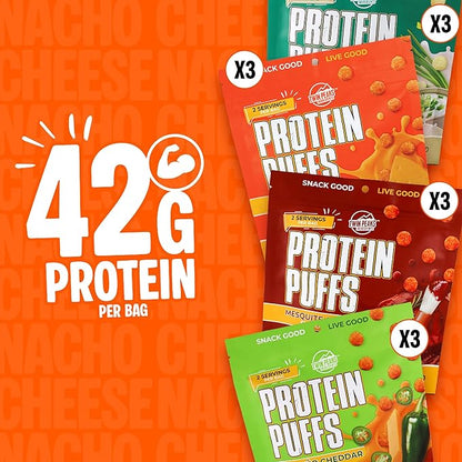 Twin Peaks Ingredients Low Carb, Keto Friendly Protein Puffs, (Variety Pack, 2.1 Ounce), 2 Servings, 3 Pack (60g, 42g Protein, 4g Carbs)