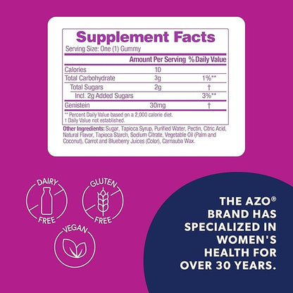 AZO® Daytime Menopause Gummies for Women, Clinically Proven Ingredient for Hot Flashes and Night Sweats*, Menopause Supplements for Women - 30 Gummies