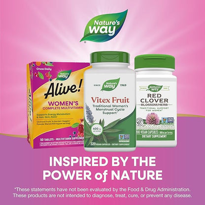 Nature's Way Vitex Fruit, Traditional Menstrual Cycle Support*, Traditional Women's Health Support*, Chasteberry Supplement for Women, Vegan, 320 Capsules (Packaging May Vary),(Pack of 2)