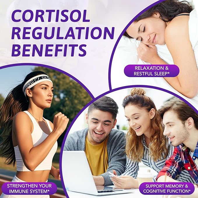 Cortisol Supplement for Women, Cortisol Support Liquid Drops with Ashwagandha, Magnesium & L-Theanine - Supports Stress Relief, Mood & Relaxation - 2.02 fl oz