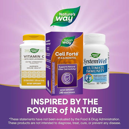 Nature's Way Cell Forté IP-6 & Inositol Immune Support Supplement with Calcium, Phosphorus, and Magnesium*, Gluten-Free, Vegan, 240 Capsules (Packaging May Vary)