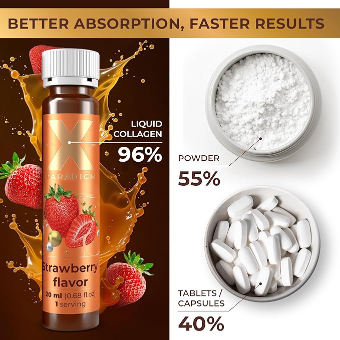 Liquid Collagen Peptides with Biotin & Hyaluronic Acid - 3000mg Hydrolyzed Bovine Collagen Type 1 and 3, Biotin 10000mcg, Vitamins B5, B6, C & E - Liquid Collagen for Women and Men, Collagen Shots