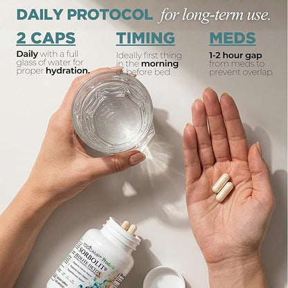 Zeolite Detox for Adults Sorbolit - Zeolite Capsules Binder Detox Cleanse - Zeolite Clinoptilolite for Deep Full Body Detox, Gut Cleanse, Cellular and Liver Detox