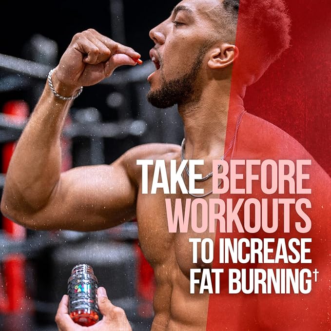 ALPHA LION Gains Candy, Supplement Pills that Support Weight Loss, Appetite Suppressant, Keto-Diet Friendly, Decrease Body Fat, Upgrade Energy & Workout Performance, 60 Capsules (MitoBurn®)