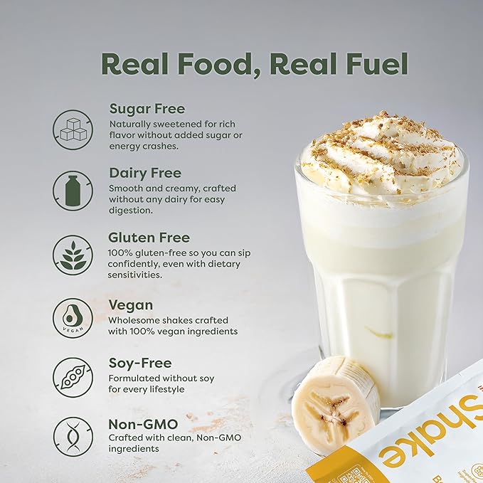 310 Nutrition All-in-One Plant-Based Meal Replacement Shake - High-Fiber Protein with Probiotics, Digestive Enzymes & Adaptogens - Vegan, Low Carb, Keto-Friendly Superfood Blend - Banana Cream Pie - 14 Servings