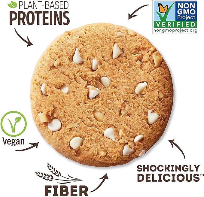 Lenny & Larry's Complete Protein Cookie, [White Chocolate Flavored Macadamia], Chewy Soft Baked, 16g Plant Protein, Vegan, Non-GMO, High Fiber, [4 Ounce]Cookie (Pack of 12)