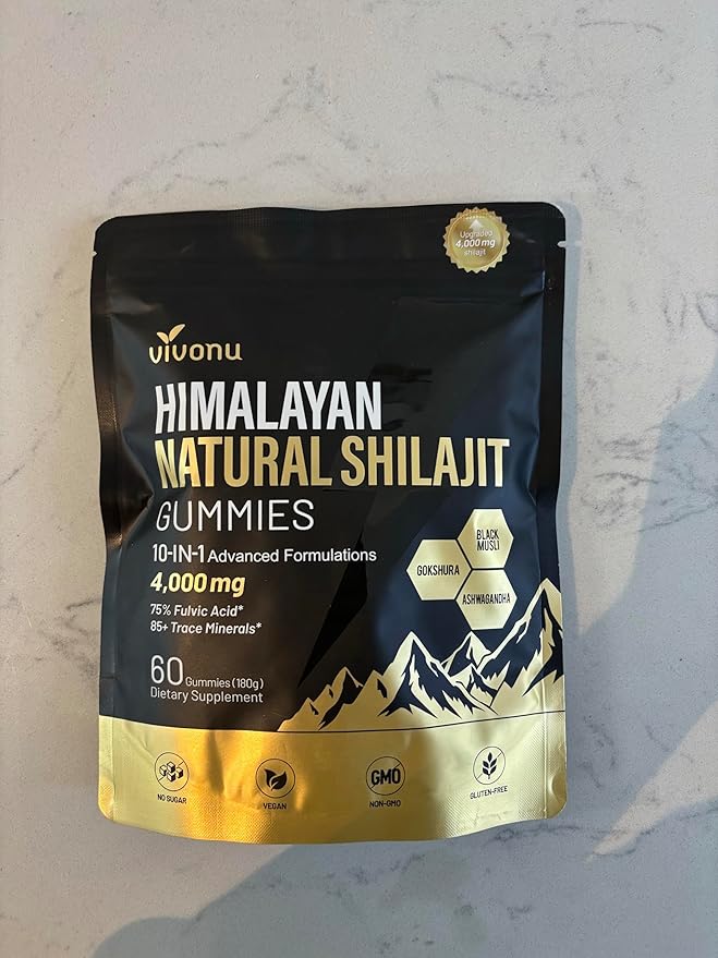 Shilajit* Gummies,Pure Himalayan* micronutrient Supplement, Himalayan Premium Ingredient with Shilajit, Ashwagandha, Gokshura, Fulvic Acid & 85+ Trace Minerals I for Men & Women ((4000MG/2 Bag))