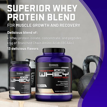 Ultimate Nutrition Prostar Whey Protein Powder Isolate, Natural - Low Carb, High Protein Powder Shake for Muscle Gain & Recovery - Low Sodium, Low-Fat & Keto Friendly - 2 lbs Tub