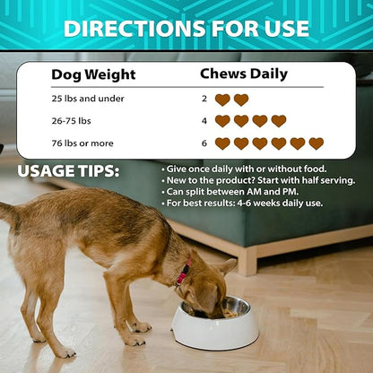 Glucosamine for Dogs - 30,000 mg per Pack - w/ Omega-3 Fish Oil, Chondroitin, MSM - Dog Glucosamine Chews - Hip and Joint Supplement for Mobility, Cartilage Health - Ideal for Senior Dogs - 120 Treats