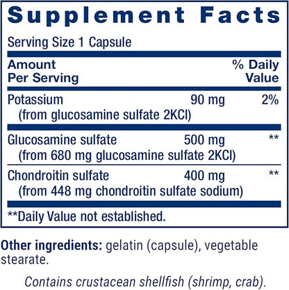 Life Extension Glucosamine/Chondroitin Capsules for Healthy Joints and Cartilage, Non-GMO, Gluten-Free, 90 Capsules