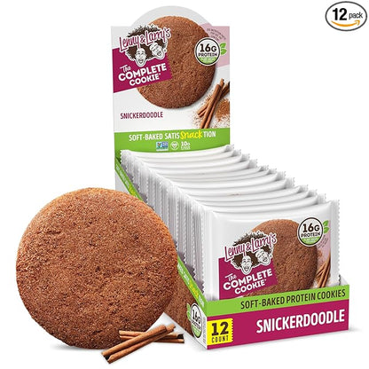 Lenny & Larry's Complete Protein Cookie, [Snickerdoodle], Chewy Soft Baked, 16g Plant Protein, Vegan, Non-GMO, High Fiber, 4 Ounce Cookie (Pack of 12)