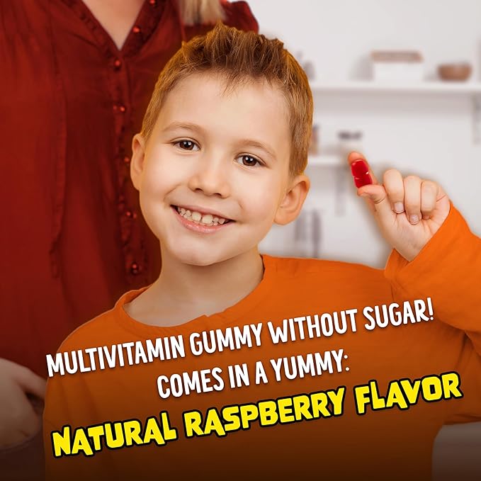 Flintstones Multivitamins for Kids, Sugar Free Kids Multivitamin Gummies, with Vitamins A, C, E, B6 & B12, Raspberry Flavored Gummy Vitamins, 60 Count