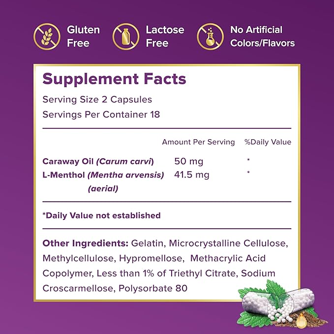 FDgard Gut Health Supplement, Indigestion, Nausea & Bloating, Upset Stomach, 36 Capsules