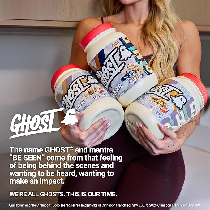 GHOST Vegan V2 Protein Powder, Chocolate Cereal Milk – 2.7LB Tub, 26G of Protein - Plant-Based Pea & Organic Pumpkin Blend Protein with Fiber & Iron - Flavored Post Workout Shakes - Soy & Gluten Free