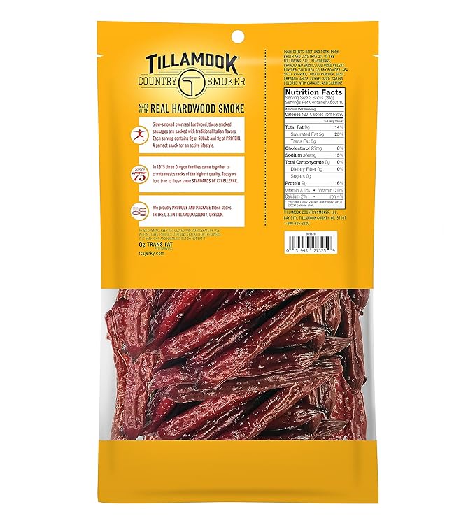 Tillamook Country Zero Sugar Keto Friendly Smoked Sausages, Italian Style,10 oz