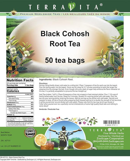 Black Cohosh Root Tea (50 tea bags, ZIN: 427131)