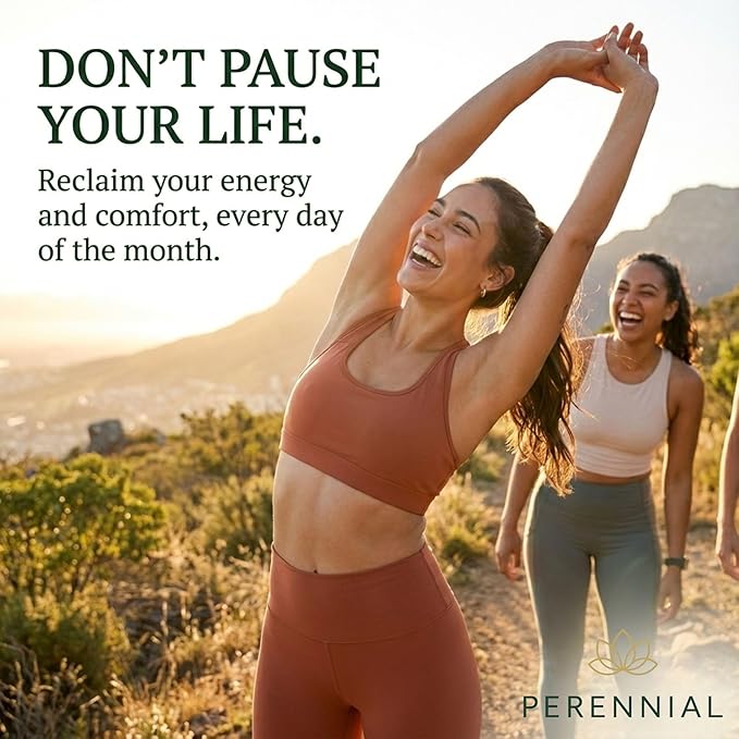 Perennial Healthy Cycles – PMS and Period Relief Supplement with Vitex, Dong Quai, and Raspberry Leaf – Supports Menstrual Balance and Comfort – Natural Formula for Women’s Cycle Health – 120 Capsules
