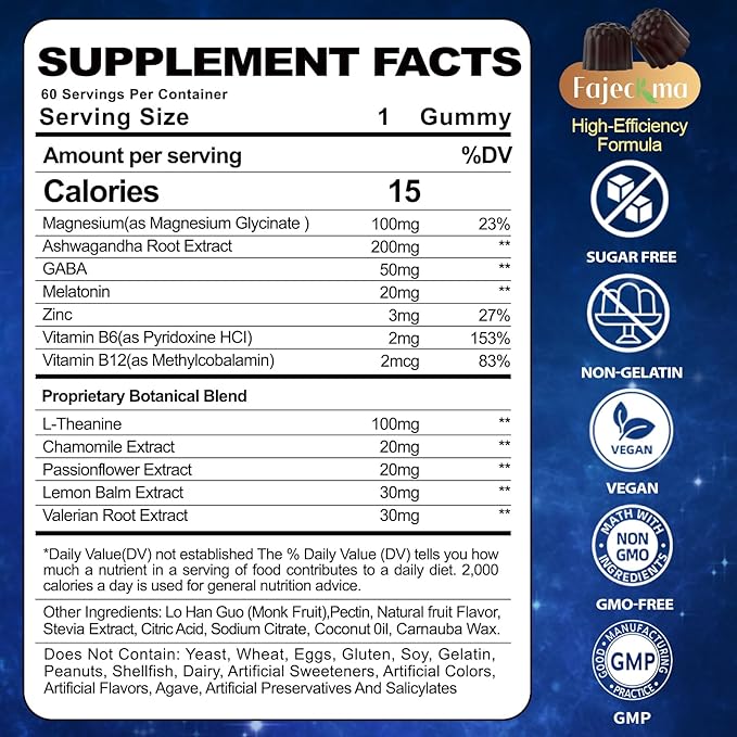 Natural Melatonin 20mg Gummies for Adults: Sugar Free Chewable Supplement with Magnesium Ashwagandha L-Theanine GABA Valerian Root Vitamin B12 Gummy - for Women Men Deep Zzz Immune Support(120Count)