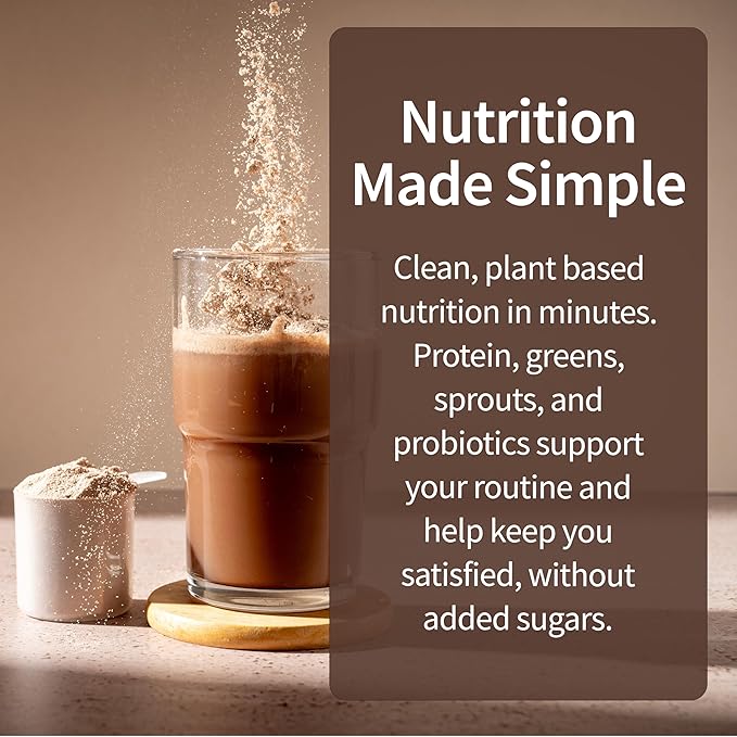 Garden of Life Meal Replacement Shakes, Raw Organic, Chocolate Protein Powder with Plant Based Pea Protein, Sprouts, Greens, Probiotics, Dairy Free 14 Servings