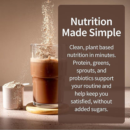 Garden of Life Meal Replacement Shakes, Raw Organic, Chocolate Protein Powder with Plant Based Pea Protein, Sprouts, Greens, Probiotics, Dairy Free 14 Servings