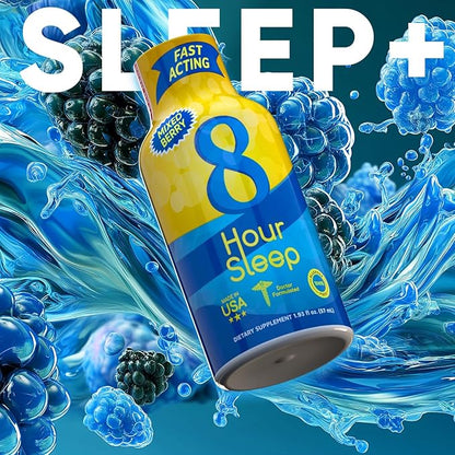 Vitamin Energy 8 Hour Sleep Shot Mixed Berry 48 Pack, Melatonin, 5-HTP, GABA, Valerian, Lavender, Nighttime Relaxation & Sleep Support Supplement, Zero Sugar, Vegan, Gluten-Free, Kosher, 1.93 fl oz