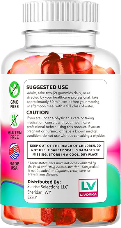 LIVORKA True Keto Fusion Gummies - True Keto Fusion, True Keto Fusion ACV Gummies 1050mg, True Keto Fusion Keto+ACV Supplement, True Keto Fusion Keto ACV Support Gummys, 60 Gummies for 1 Month