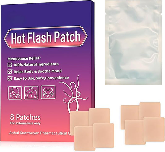 Menopause Relief Patches Therapy Patches Natural Hot Flash Patch for Sleeping Aid & Restful Nights-Relieves Hot Flashes, Dryness, Excessive Sweating-Menopause Support-Estrogen Free(8 Count)