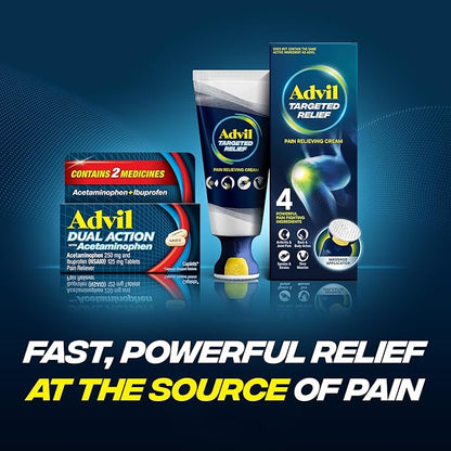Advil Dual Action Coated Caplets, 125 Mg Ibuprofen and 250 Mg Acetaminophen per Dose (2 Dose Equivalent) for 8 Hour Pain Relief - 216 Count