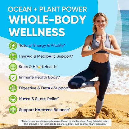 Sea Moss Gummies + Algae Omega-3 for Men Women, Sugar-Free Vegan 15-IN-1 Irish Seamoss Superfood with/EPA DHA, Vitamins B12 D3, Turmeric, Elderberry, Burdock Root, Support Energy, Brain, Immune 1 Pack