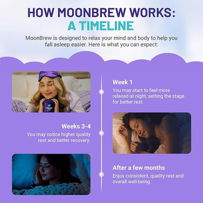 MoonBrew Nighttime Magnesium Hot Cocoa, Natural Sleep Aid Drink Mix for Adults, 2-Pack - Calming Melatonin-Free Sleep Support - Sleepy Hot Chocolate Powder with L-Theanine, Chamomile & Zinc Glycinate