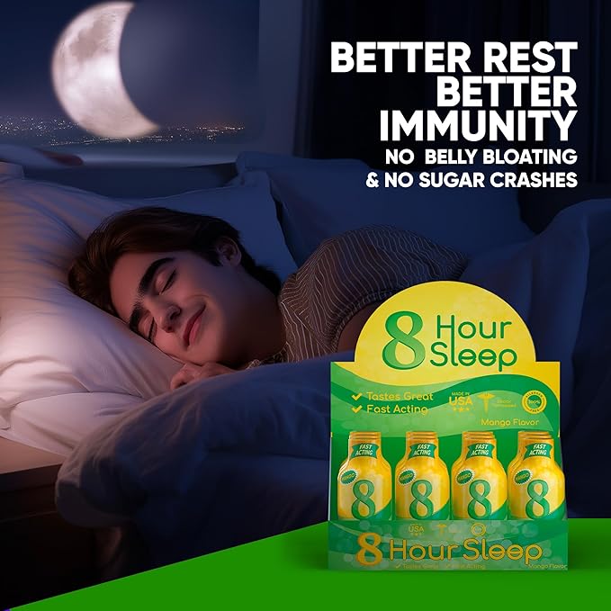 Vitamin Energy 8 Hour Sleep Shot Mango 10 Pack, Melatonin, 5-HTP, GABA, Valerian, Lavender, Nighttime Relaxation & Sleep Support Supplement, Zero Sugar, Vegan, Gluten-Free, Kosher, 1.93 fl oz