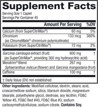 MetaboLife Ultra - Dietary Supplement - Hunger Supplement for Women & Men - 800 mg, 45 Caplets (2 Pack)
