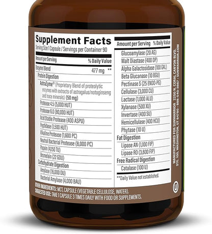 Sunwarrior Digestive Enzymes Probiotic | Plant Based & Vegan with Spore Based Probiotic Essential Supplements to Support Optimal Health for Men & Women Digestive Enzyme Supplements | Enzorb