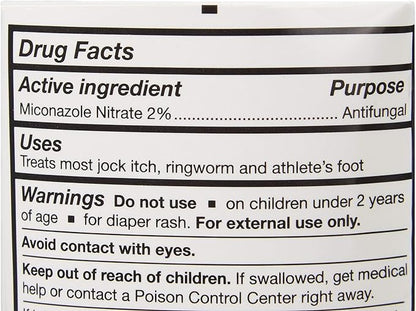 McKesson Antifungal Cream, 2% Miconazole Nitrate - Relieves Itching, Burning, Cracking from Jock Itch, Ringworm and Athlete Foot - 4 oz., 12 Count